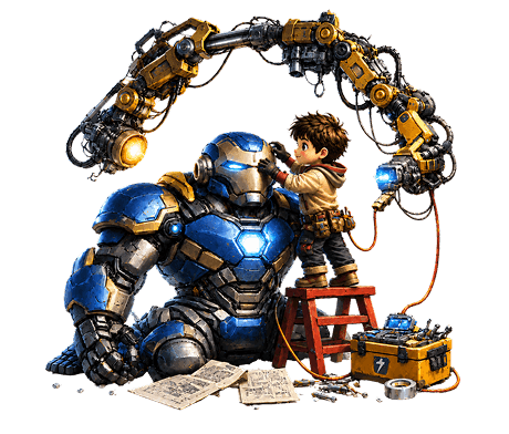Kid with Robot